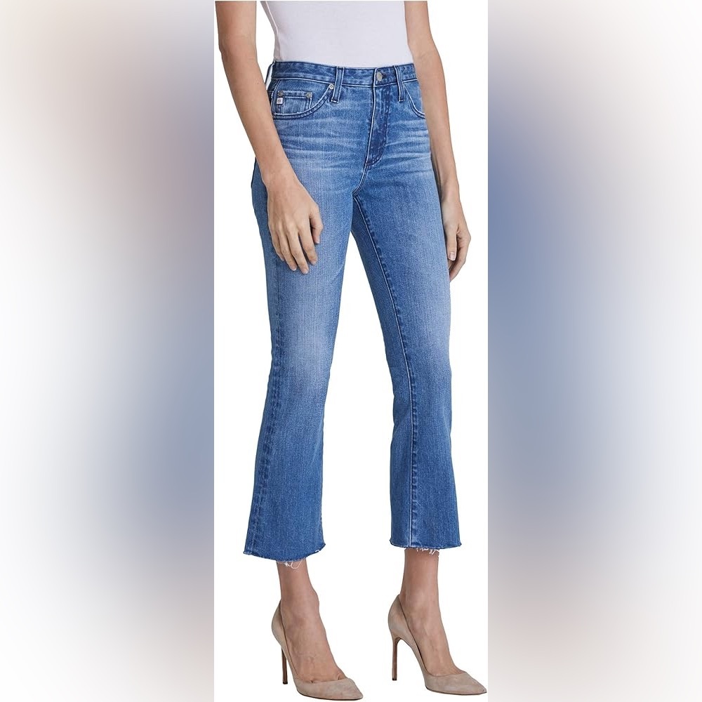 AG Adriano Goldschmied Jodi Crop High Rise Slim Flare Dark Denim Jeans 30R EUC